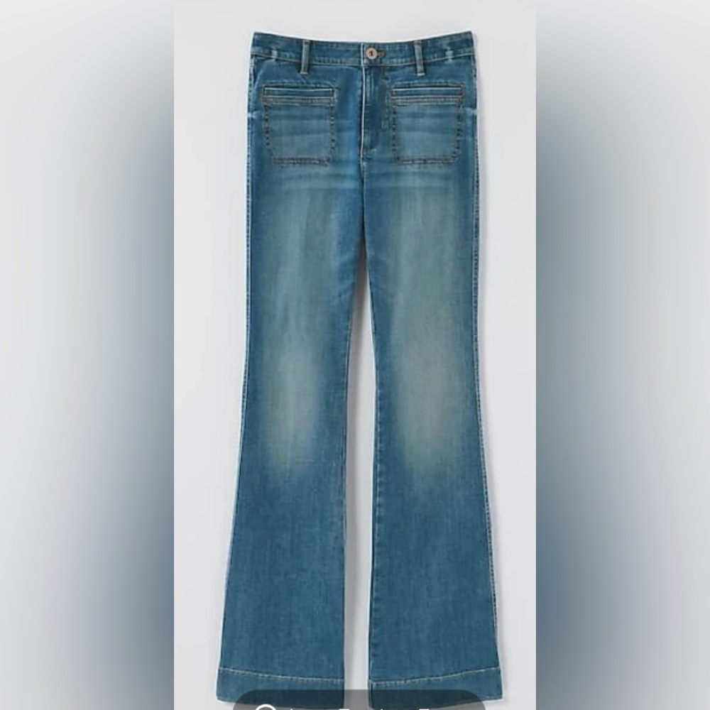 J. Jill High-Rise Angled-Pocket Wide-Leg Jeans
